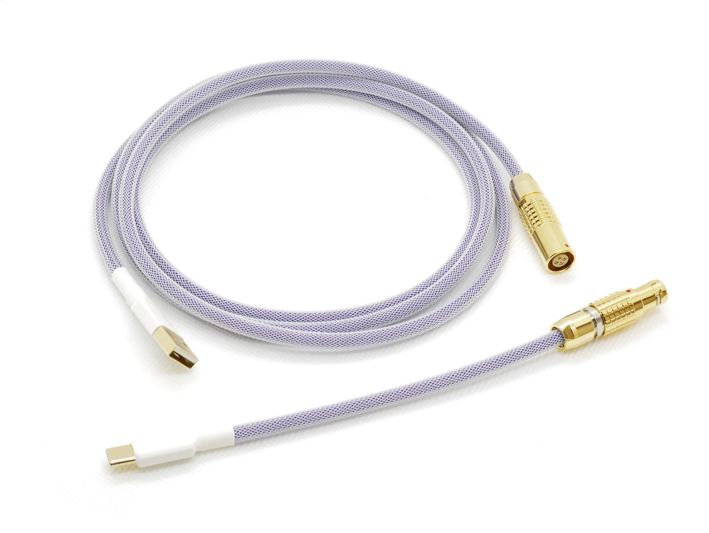 White on Purple Lemo Style Cable